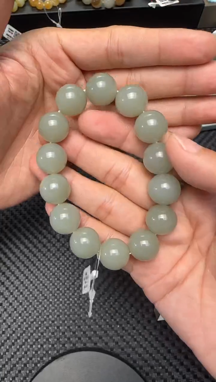 未镶嵌手串和田玉青白玉手串卡16