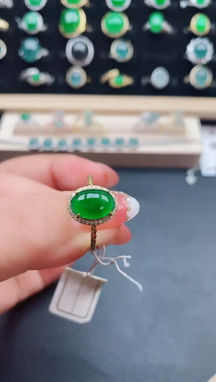 【闪购商品】翡翠戒指银S925镶嵌508505