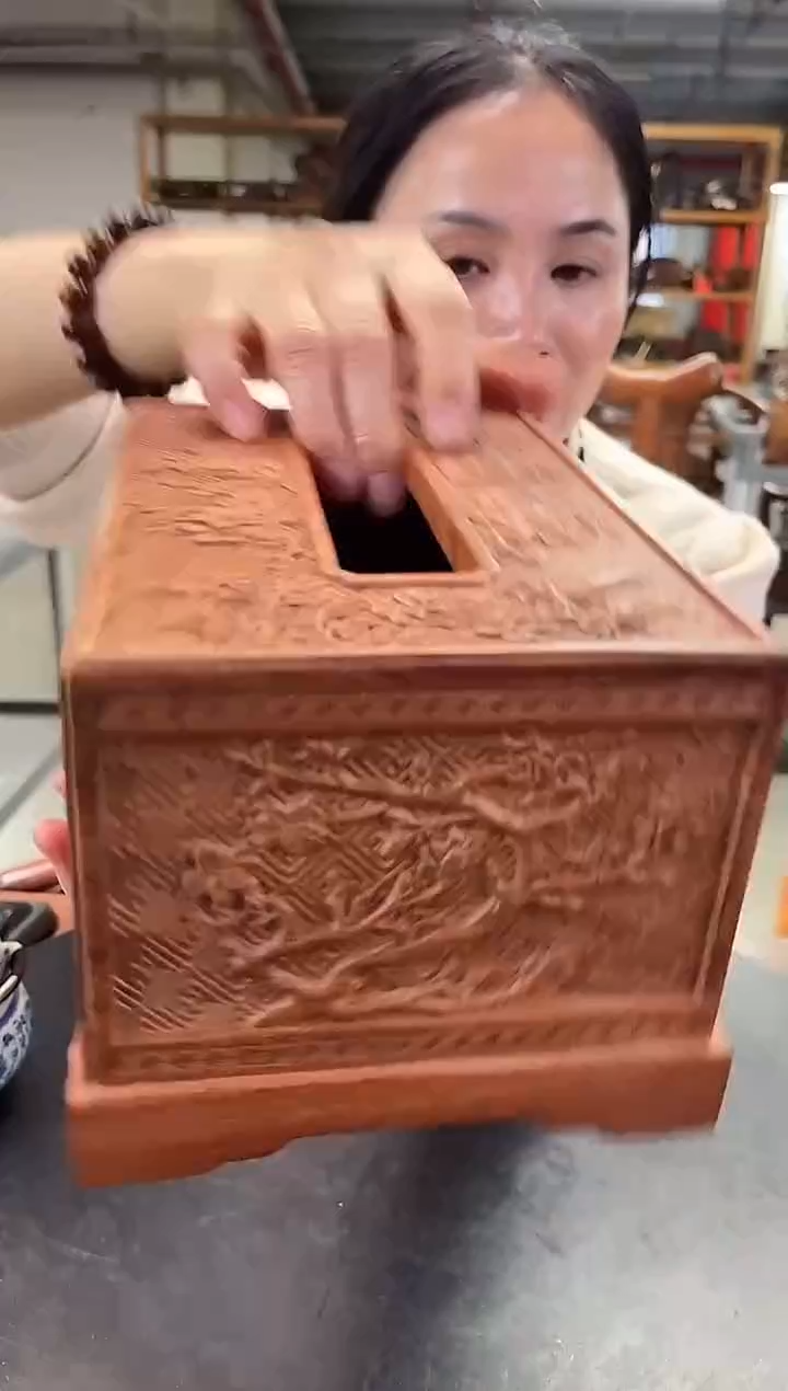 木DZ1816CM38花卉纹纸巾盒