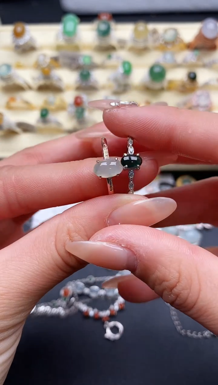 【闪购商品】翡翠戒指银S925镶嵌999999+1