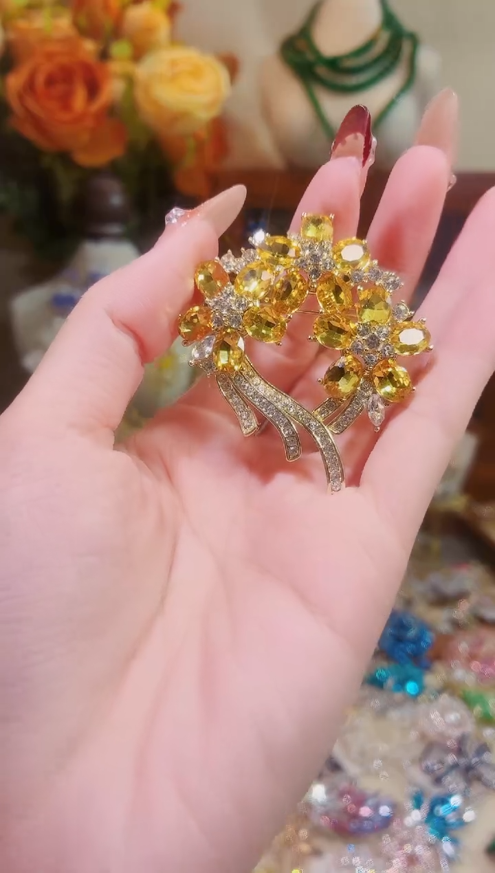 合成立方氧化锆铜合金黄色花束