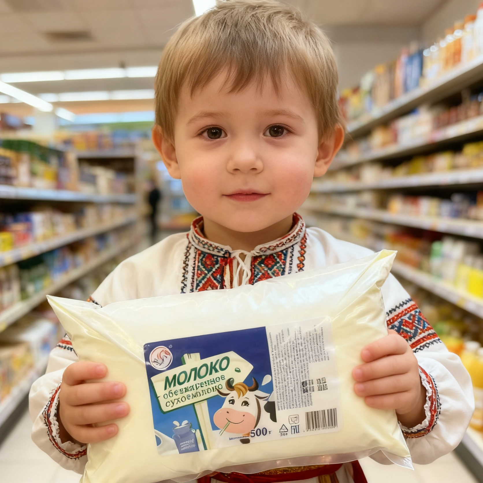 【俄罗斯进口牛奶粉】老式脱脂牛奶粉高钙无蔗糖500G/袋