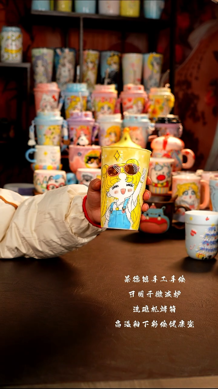 景德镇手工手绘陶瓷杯杯