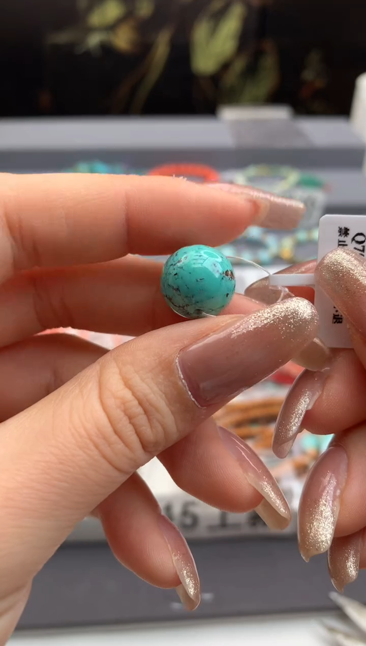 未镶嵌绿松石单珠洋.E15