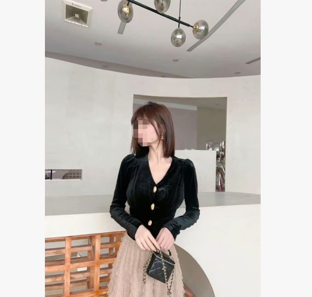 盛雅姿法式名媛小香风时尚百搭长袖衬衫上衣（衣长44左右）1051