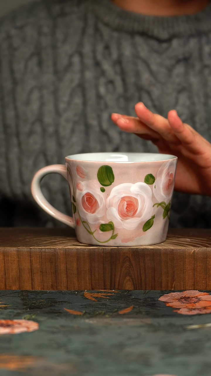 杯釉下彩手工手绘同款陶器