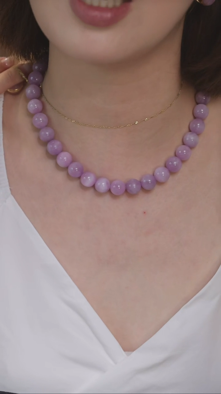 项链锂辉石未镶嵌紫锂辉项链