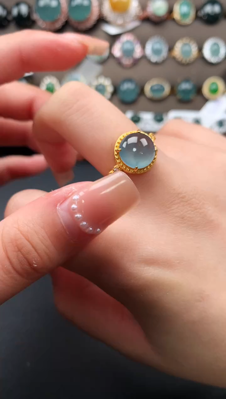 【闪购商品】翡翠戒指银S925镶嵌51241