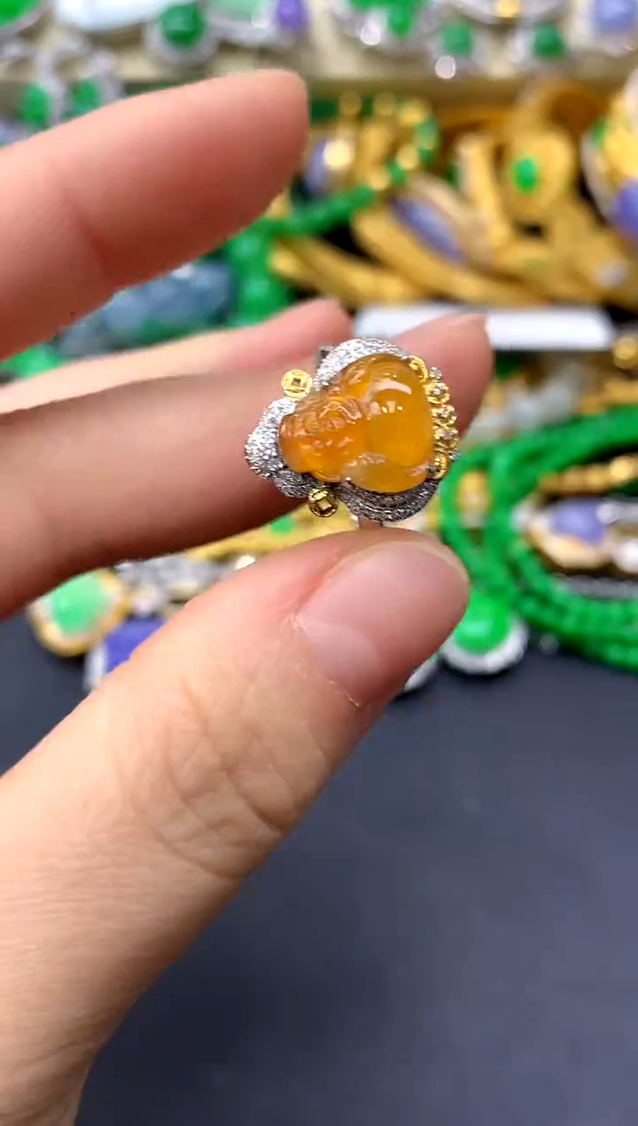 18K金镶嵌戒指翡翠363-中国好珍宝