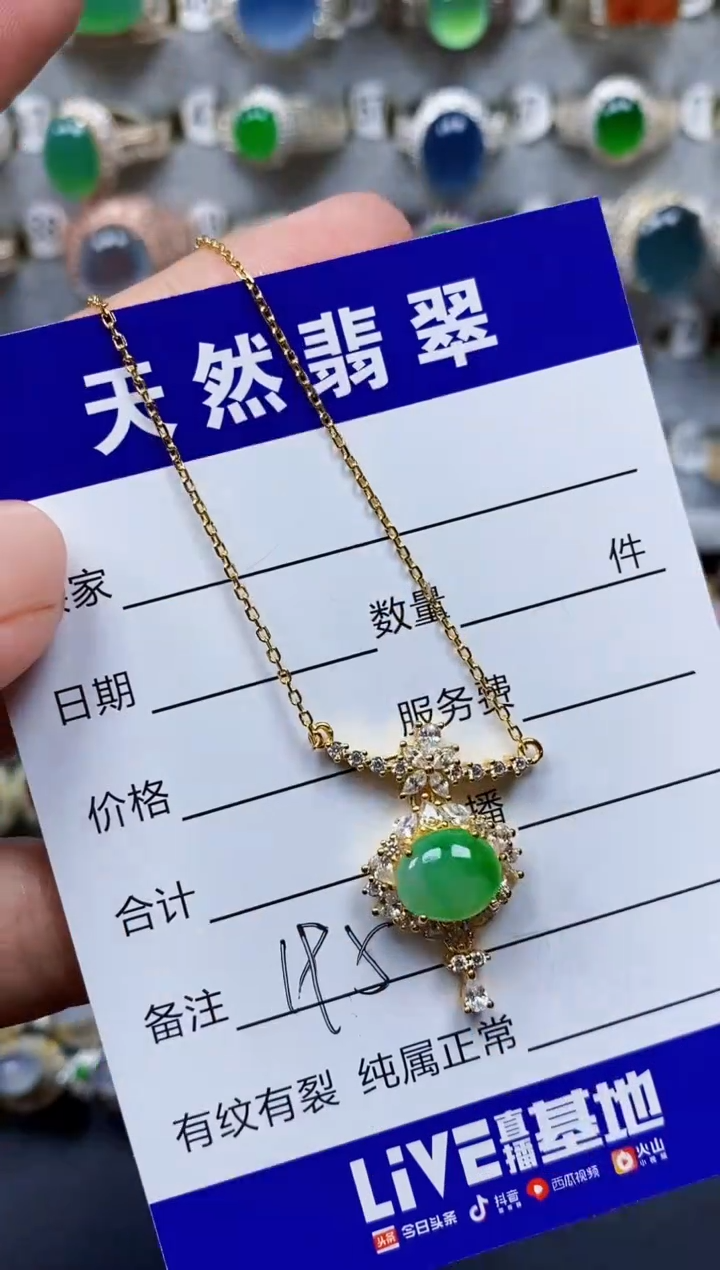 翡翠银S925镶嵌颈饰195