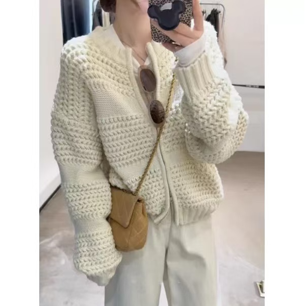 加厚针织毛衣开衫女秋冬新款时尚洋气减龄上衣#2795