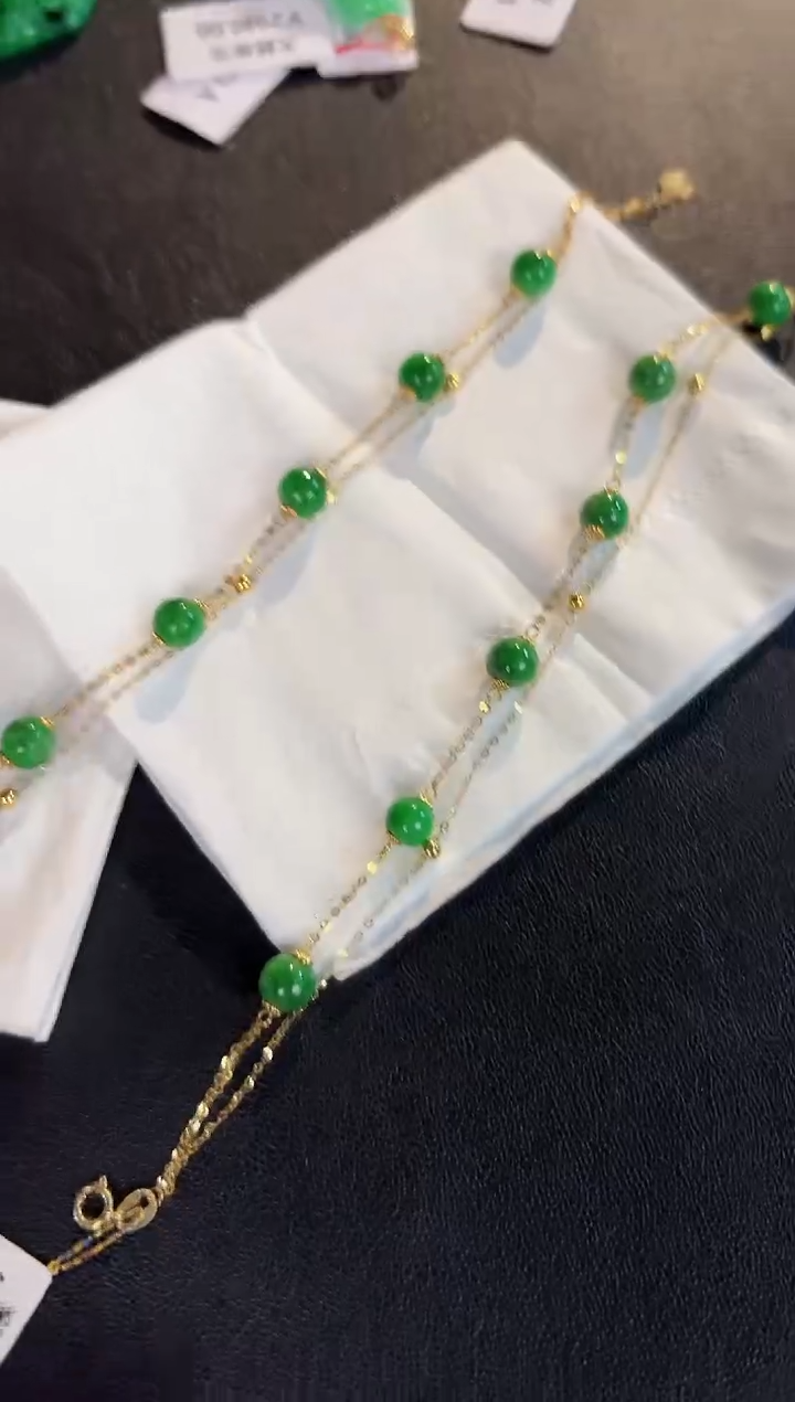 【闪购商品】翡翠手链18K金镶嵌缅料A货/多样性发货/一件1