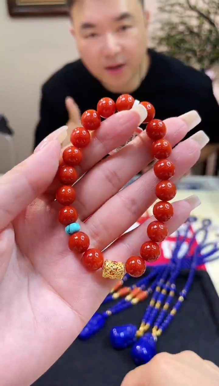 18K金镶嵌手链南红玛瑙@@ZY30522045