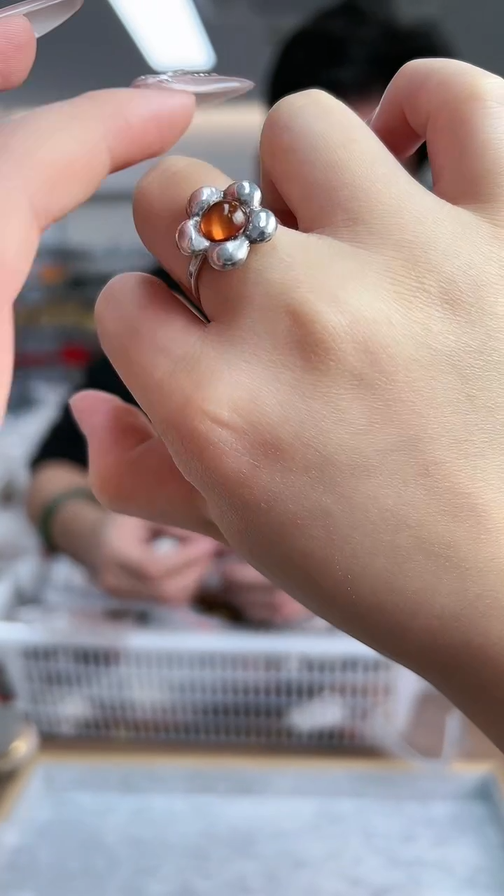 【闪购商品】琥珀戒指未镶嵌花珀
