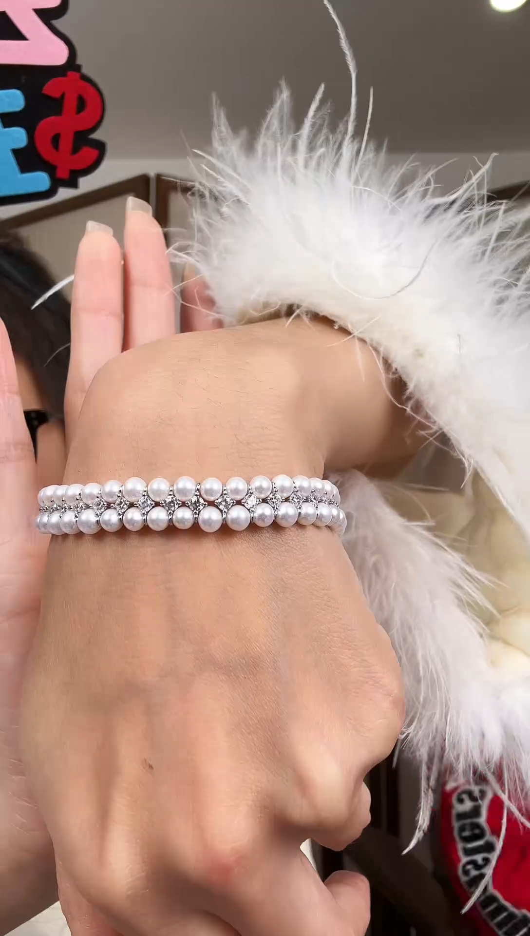 银S925镶嵌手链淡水珍珠淡水珍珠设计款手链