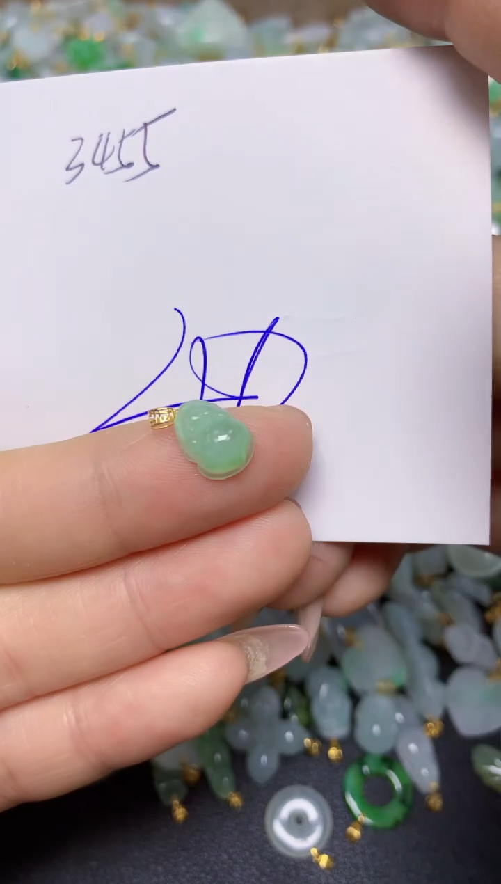 【闪购商品】翡翠挂件18K金镶嵌 天然翡翠A货