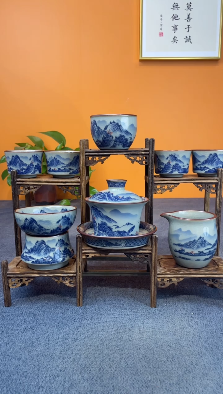 陶瓷 景德镇陶瓷釉下青花八件套