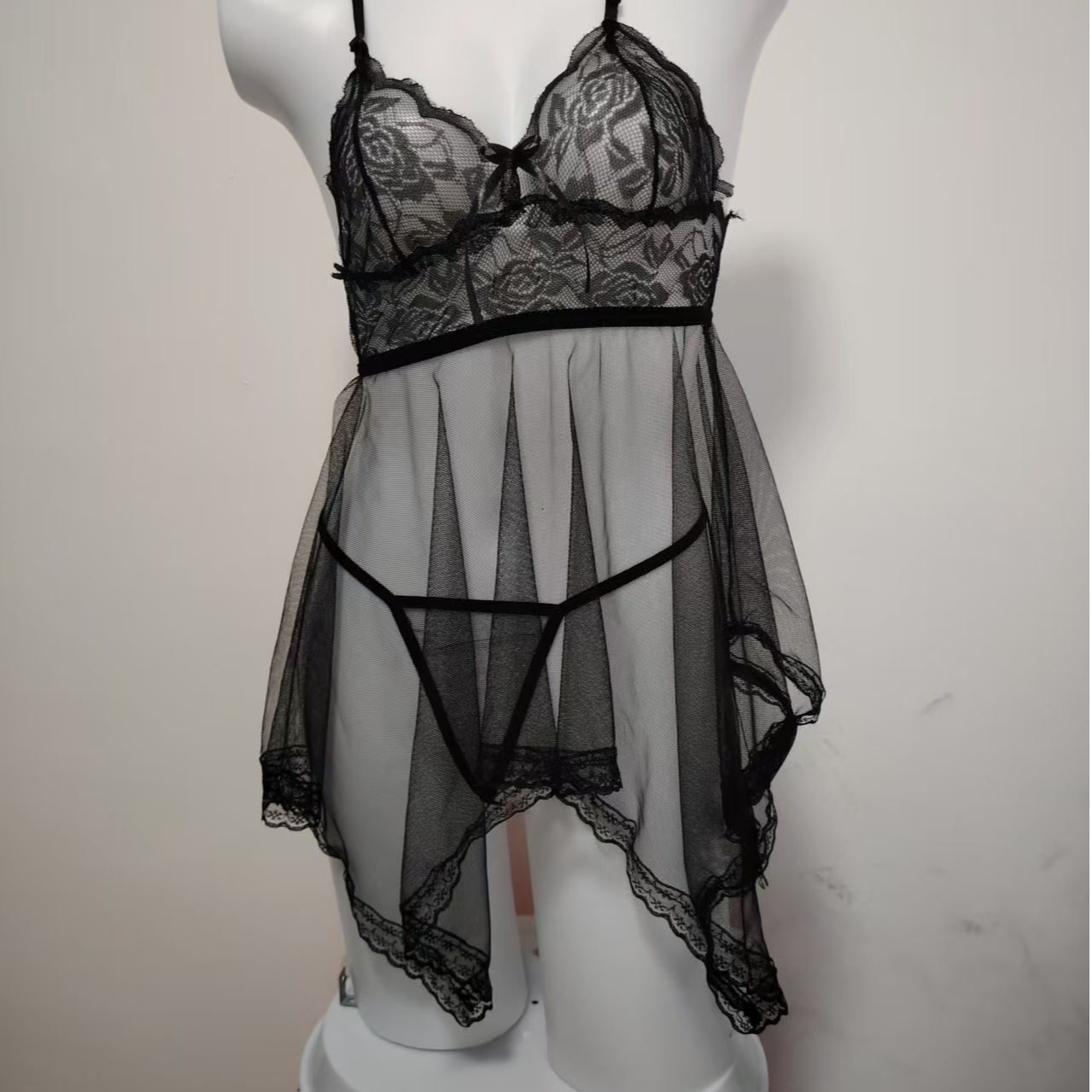 【卿卿之心】黑色性感显身材睡裙时尚纯欲风休闲家居服31