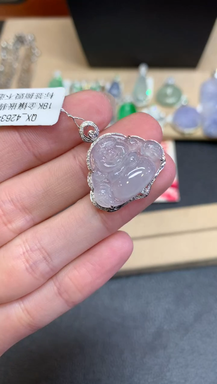 【闪购商品】翡翠颈饰18K金镶嵌佛公【无服务费】