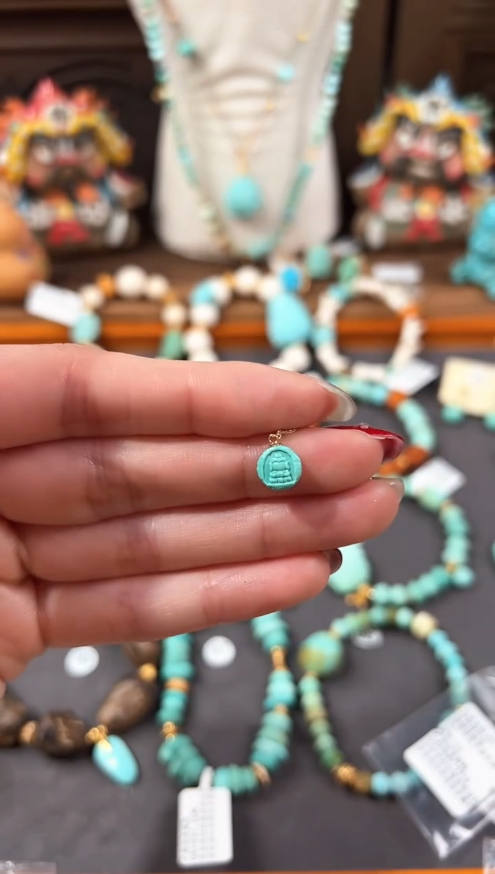 【闪购商品】绿松石提溜18K金镶嵌绿松石提溜