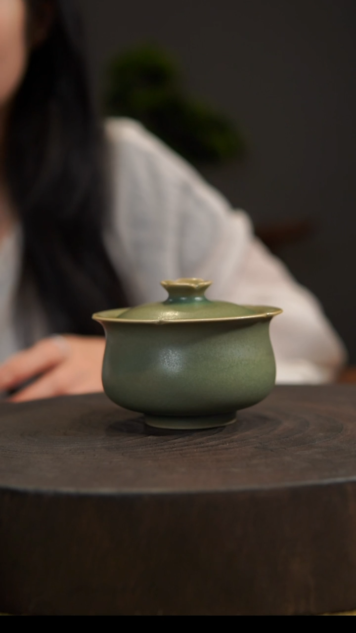 杯子二才钱袋盖碗 汝州原产地  原矿老釉