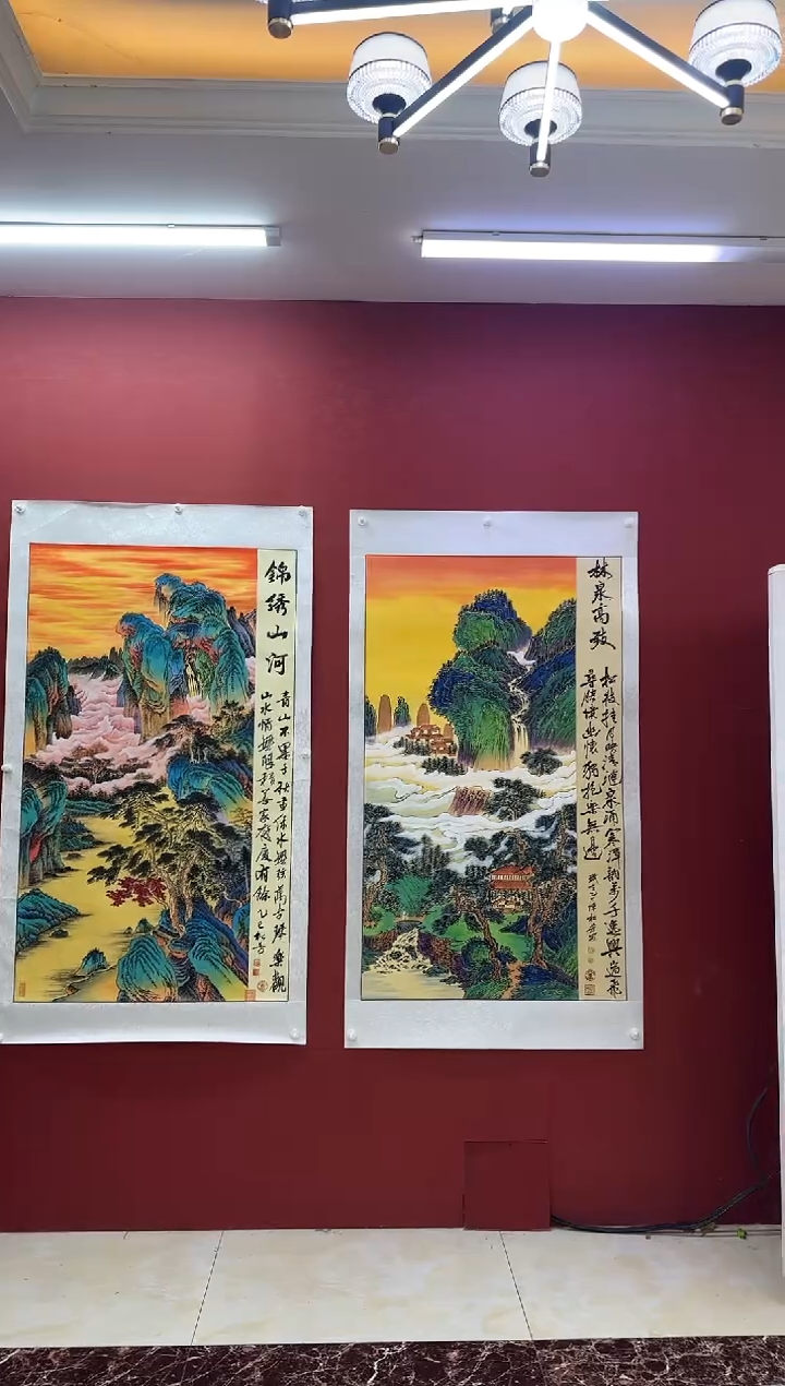 国画陈松芳老师国画金线山水系列锦绣/林泉