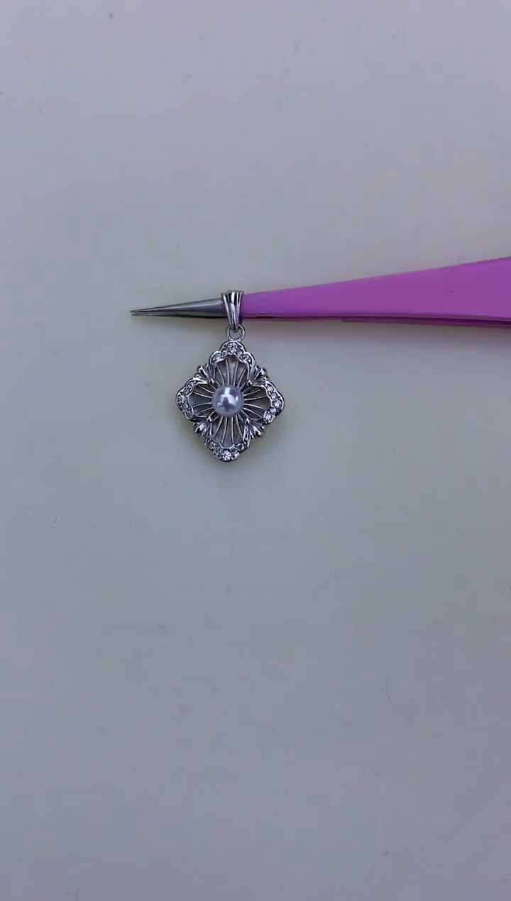 银S925镶嵌饰品海水珍珠设计款吊坠