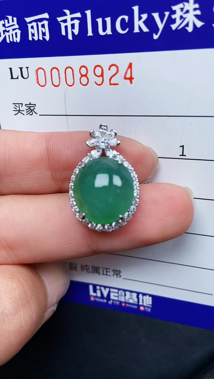 【闪购商品】翡翠颈饰银S925镶嵌8924