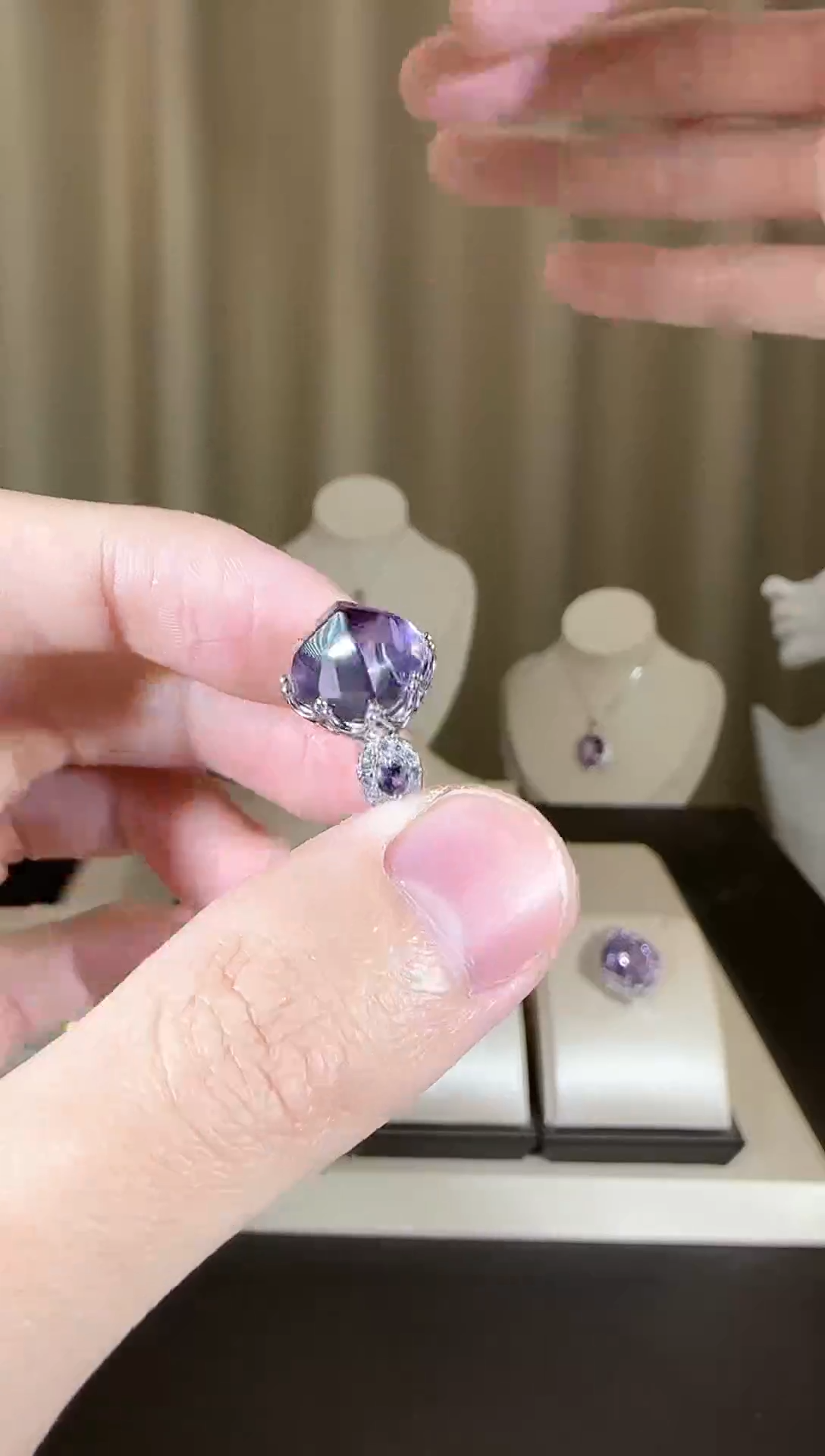 【闪购商品】紫晶戒指银S925镶嵌11mm