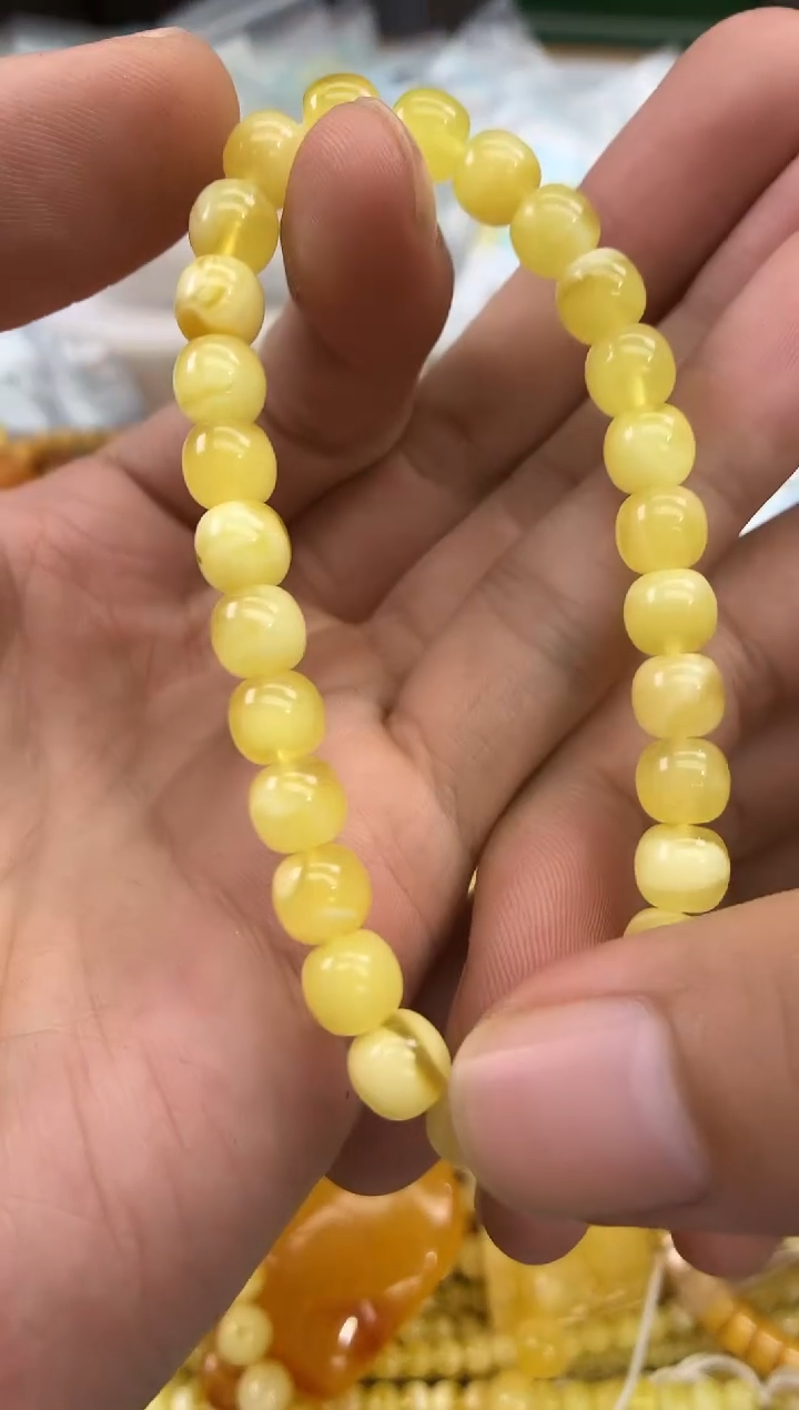 裸石蜜蜡未镶嵌手串