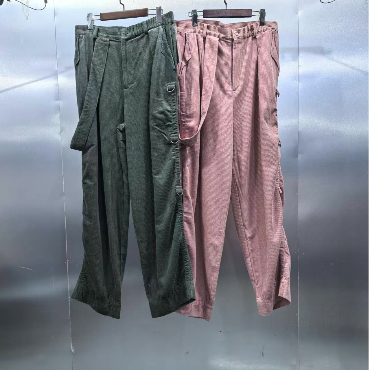 D02-102280-UMA灯芯绒立体口袋设计时尚直筒休闲裤