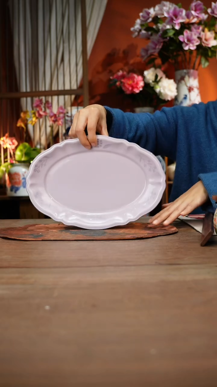 当代高温釉下彩手绘陶瓷餐具