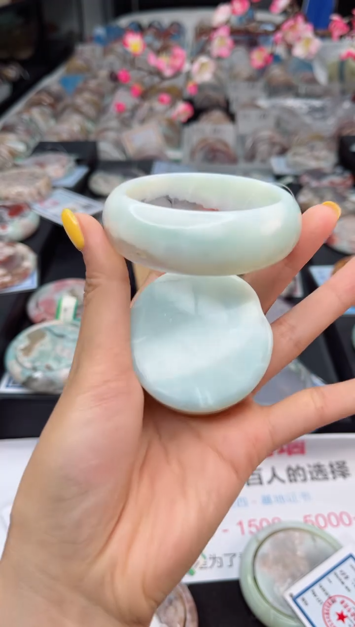 石英质玉未镶嵌手镯54圈口（赠送镯心）6918326