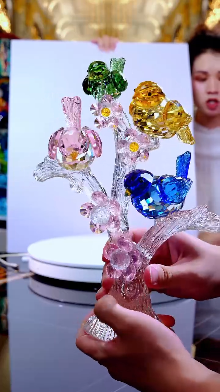 摆件琉璃WG0166喜上枝头摆件
