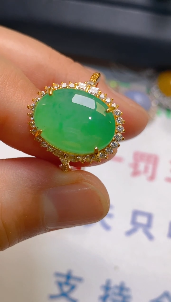 【闪购商品】翡翠耳饰银S925镶嵌天然A货翡翠1