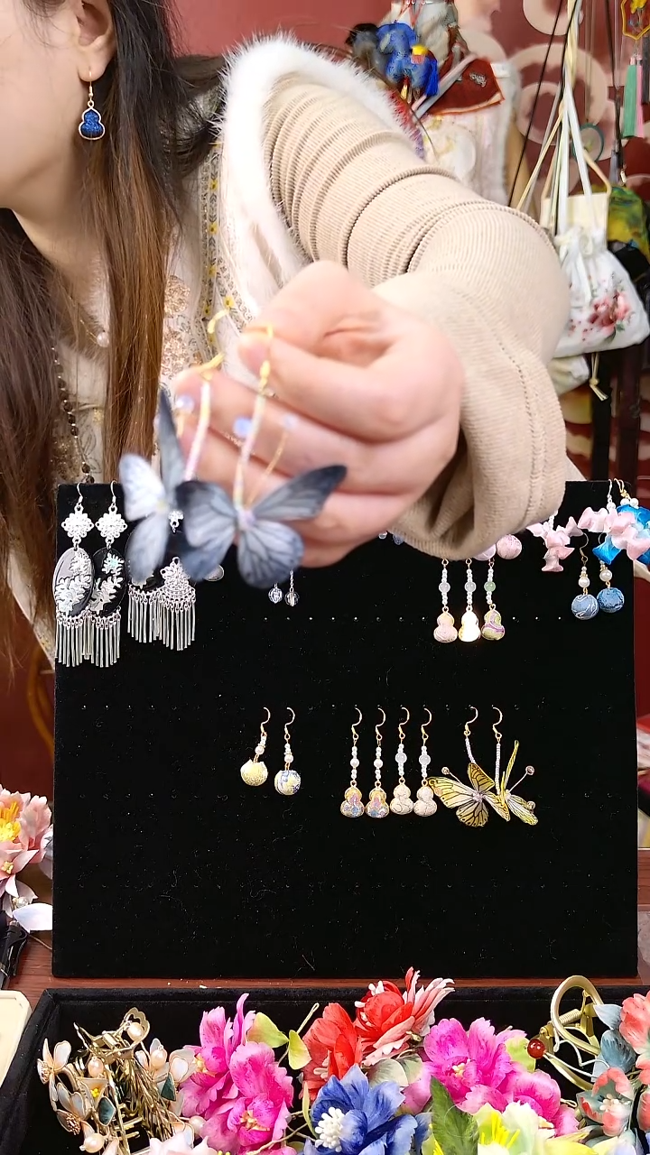 纯铜合金琉璃非遗绒花好美