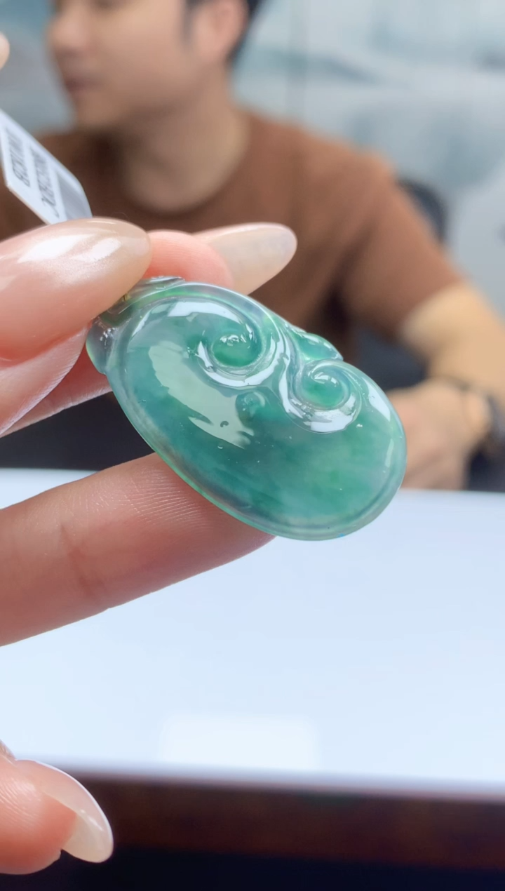 【闪购商品】定制翡翠未镶嵌888ee-毛货如意61赠金扣