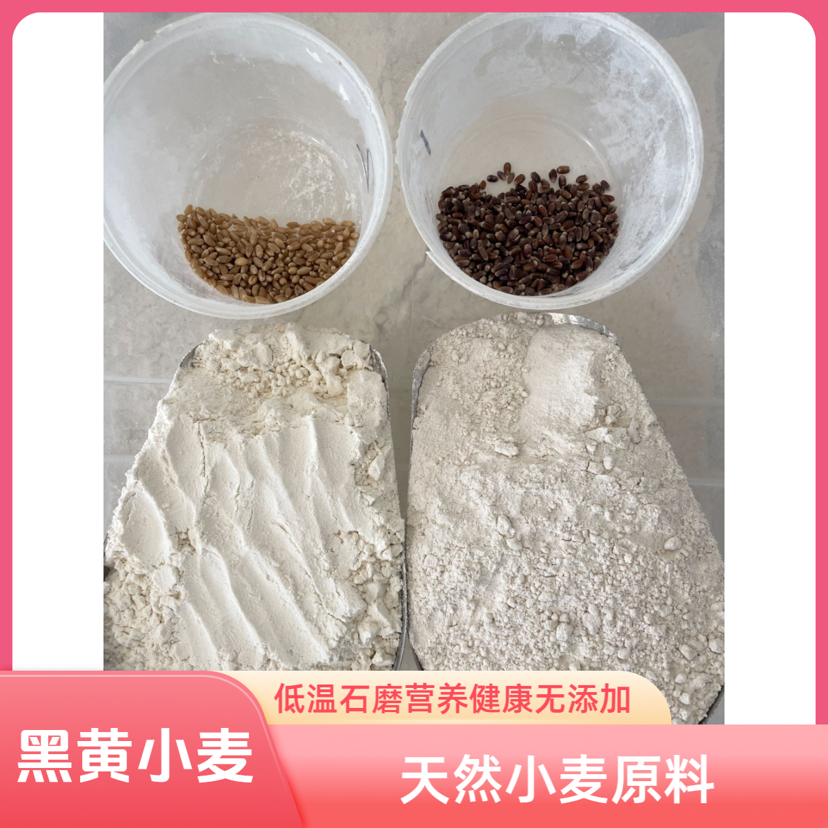 退役老兵石磨70面粉普通麦和黑麦2种组合装分2个包裹无任何添加剂