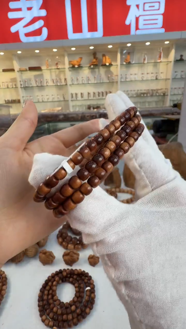 檀香木手串/手链5*6黑肉横纹沉水天花板