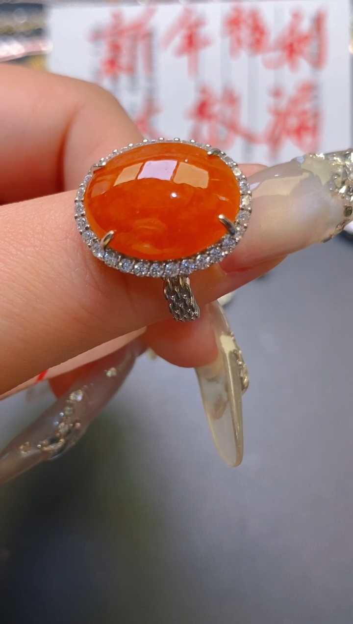 【闪购商品】翡翠耳饰银S925镶嵌天然A货翡翠1