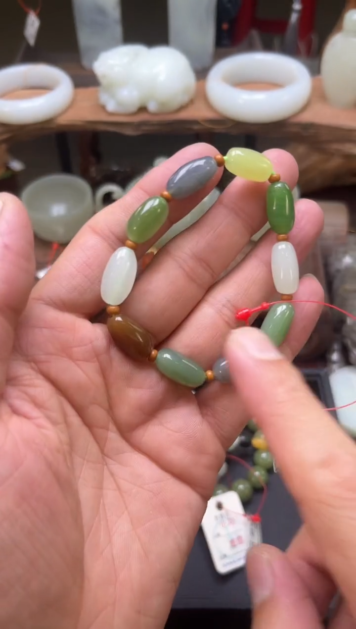 【闪购商品】和田玉手串未镶嵌随形多宝手串801553