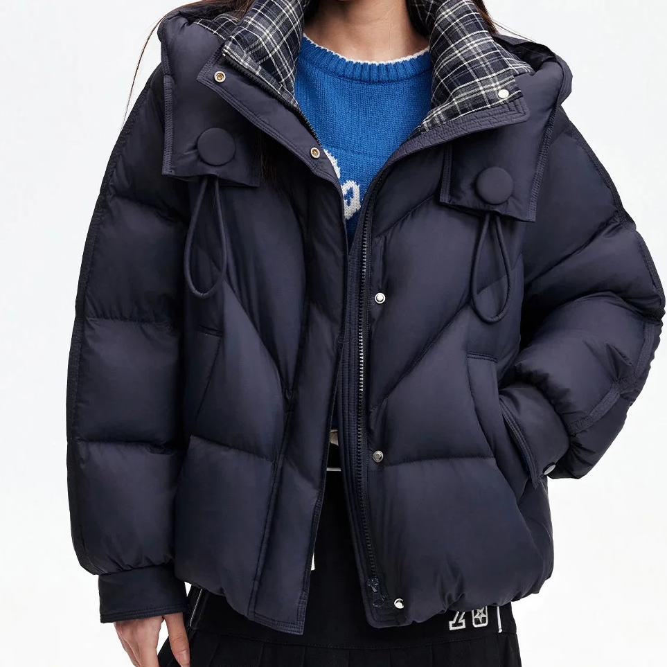 2025极寒系列新款拼格白鸭绒羽绒服女款