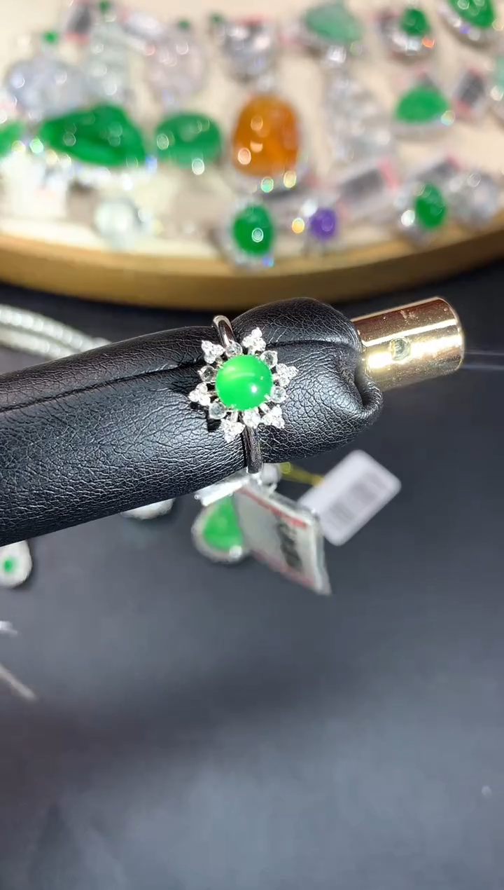 【闪购商品】翡翠戒指18K金镶嵌A114|3980+0
