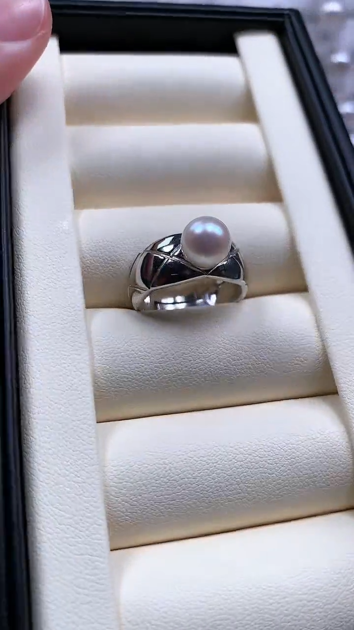 【闪购商品】海水珍珠戒指银S925镶嵌灵格珍珠戒指