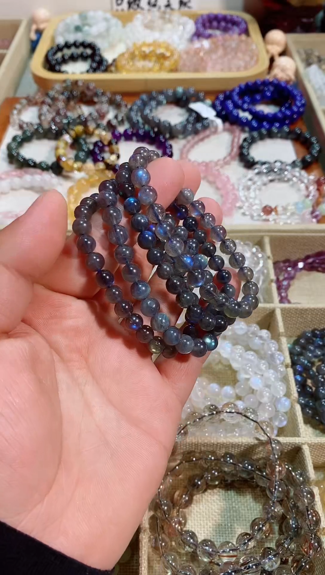 【闪购商品】水晶手链未镶嵌黑体灰月光8M+（多样性发其一）