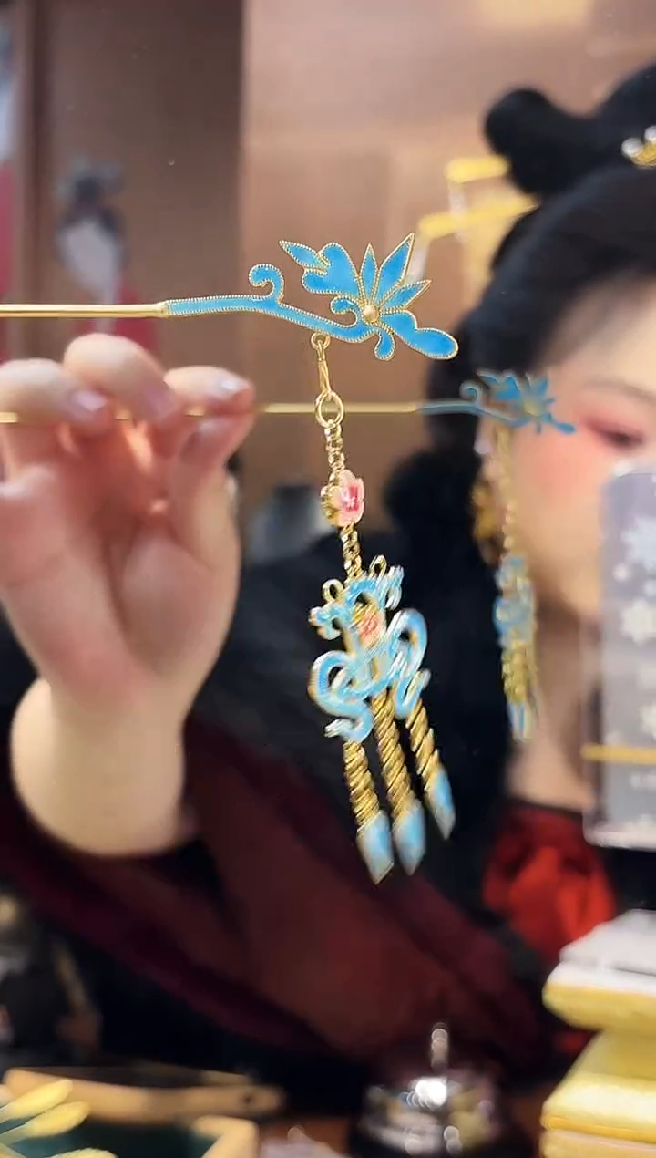 无925银珐琅发簪/件