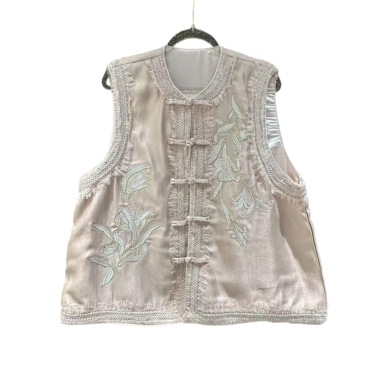 9751/#新款新中式国风《仙资月色》无袖国潮风重工刺绣圆领宽松马甲