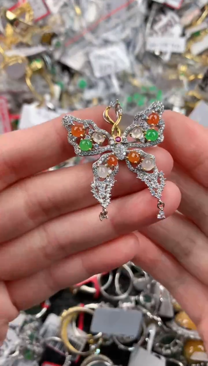 银S925镶嵌戒指翡翠111                6