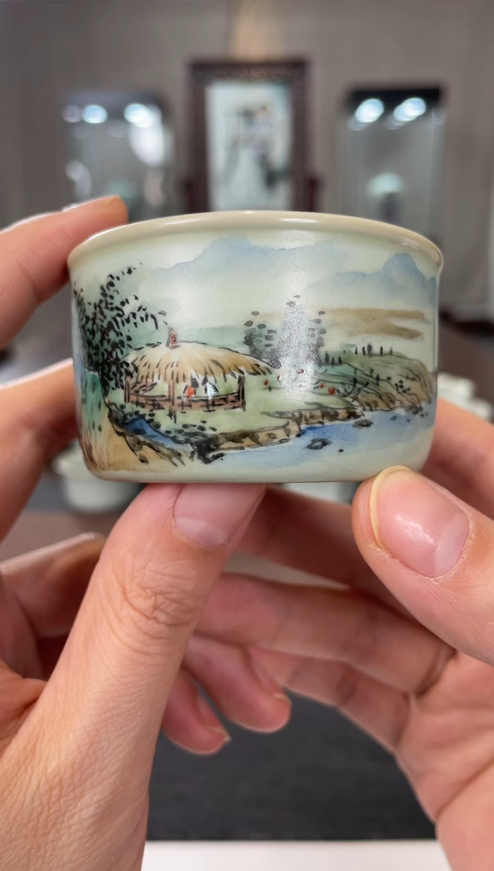 【闪购商品】杯子余秀华老师作品扳指杯（竹林茅草屋）