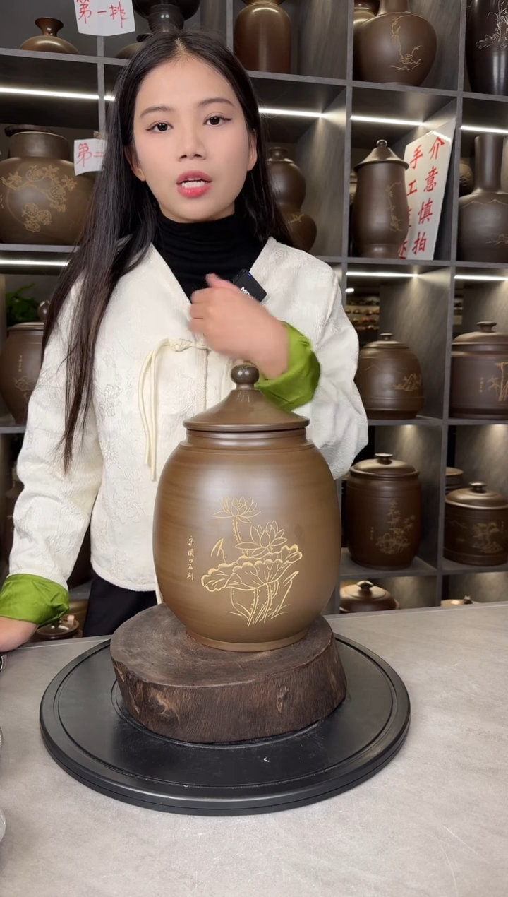 【闪购商品】罐本陶手作坭兴陶1.5-2斤茶叶罐手工痕迹